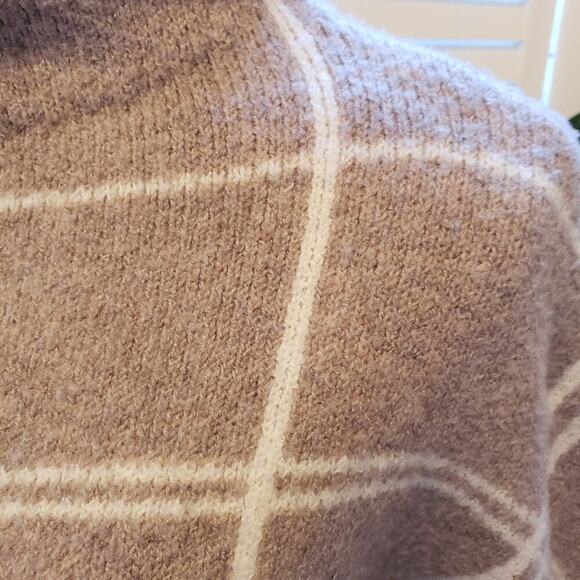 CHRISTIAN SIRIANO BROWN/WHITE PLAID SWEATER SIZE XS - Picture 7 of 7